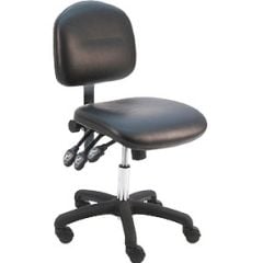 Lissner Lincoln Series Desk Height Cleanroom Chair with Standard Seat & Back, Vinyl, Nylon Base