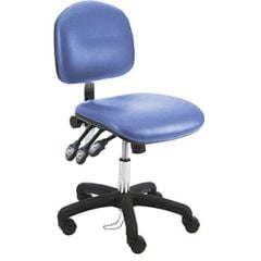 Lissner Lincoln Series Desk Height Cleanroom ESD Chair with Standard Seat & Back, Vinyl, Nylon Base