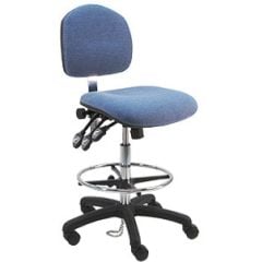 Lissner Lincoln Series Bench Height ESD Chair with Standard Seat & Back, Fabric, Nylon Base