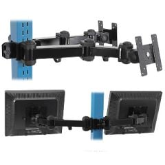 BenchPro™ MHLV-2 Upright Mounted Articulating Dual Monitor Arm