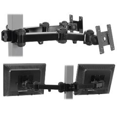 BenchPro™ RMHL-2 Upright Mounted Articulating Dual Monitor Arm for R-Series Workbenches