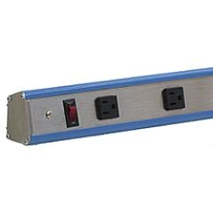 BenchPro S8-36 Back Mounted 15-Amp Steel & Aluminum Power Strip with 8 Outlets, 36"