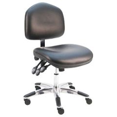 Lissner Washington Series Desk Height Cleanroom Chair with Large Seat & Back, Vinyl, Aluminum Base
