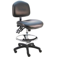 Lissner Washington Series Bench Height Chair with Large Seat & Back, Vinyl, Nylon Base