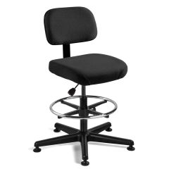Bevco 5300-F Doral Mid-Height Chair with Black Nylon Base, Fabric
