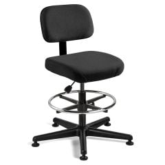 Bevco 5500-F Doral Bench Height Chair with Black Nylon Base, Fabric