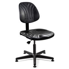 Bevco 7000D Dura Desk Height Chair with Black Nylon Base, Black Polyurethane