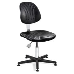 Bevco 7000DC Dura Desk Height Class 10 Cleanroom Chair with Black Nylon Base, Black Polyurethane