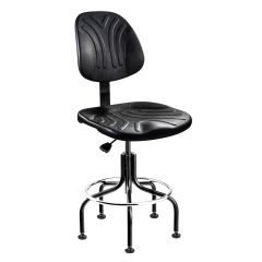 Bevco 7200D Dura Desk Height Chair with Tubular Steel Base, Black Polyurethane