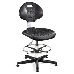Bevco 7500C1 Everlast Bench Height Class 10 Cleanroom Chair with Black Nylon Base, Polyurethane
