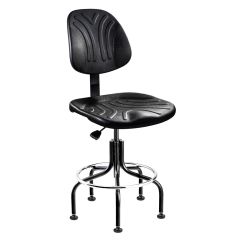 Bevco 7600D Dura Bench Height Chair with Tubular Steel Base, Black Polyurethane