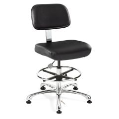 Bevco 8350 Doral Mid-Height ESD Chair with Polished Aluminum Base, Fabric