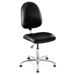 Bevco 9050LC1 Integra Desk Height Class 10 Cleanroom Chair with Large Back & Polished Aluminum Base, Vinyl