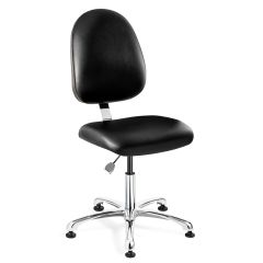 Bevco 9050LC2 Integra Desk Height Class 100 Cleanroom Chair with Large Back & Polished Aluminum Base, Vinyl