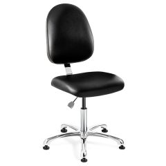 Bevco 9050LC3 Integra Desk Height Class 1,000 Cleanroom Chair with Large Back & Polished Aluminum Base, Vinyl