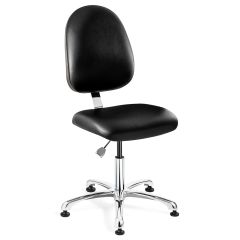 Bevco 9050LC4 Integra Desk Height Class 10,000 Cleanroom Chair with Large Back & Polished Aluminum Base, Vinyl