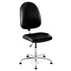 Bevco 9050LE1 Integra Desk Height Class 10 Cleanroom ESD Chair with Large Back & Polished Aluminum Base, Vinyl