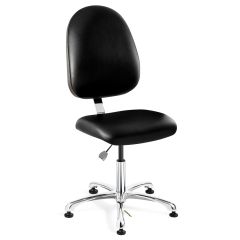 Bevco 9050LE3 Integra Desk Height Class 1,000 Cleanroom ESD Chair with Large Back & Polished Aluminum Base, Vinyl