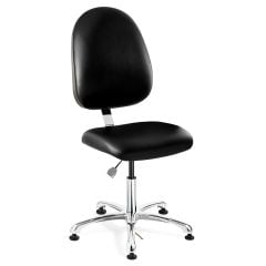 Bevco 9050LE4 Integra Desk Height Class 10,000 Cleanroom ESD Chair with Large Back & Polished Aluminum Base, Vinyl