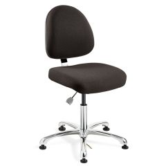 Bevco 9050M-E Integra Desk Height ESD Chair with Standard Back & Polished Aluminum Base, Fabric