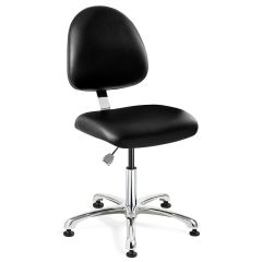 Bevco 9050MC1 Integra Desk Height Class 10 Cleanroom Chair with Standard Back & Polished Aluminum Base, Vinyl
