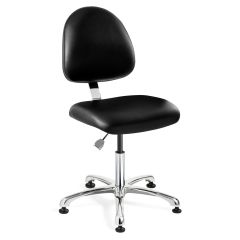 Bevco 9050MC2 Integra Desk Height Class 100 Cleanroom Chair with Standard Back & Polished Aluminum Base, Vinyl