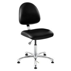 Bevco 9050ME1 Integra Desk Height Class 10 Cleanroom ESD Chair with Standard Back & Polished Aluminum Base, Vinyl
