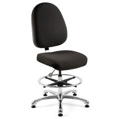 Bevco 9350L-S Integra Mid-Height Chair with Large Back & Polished Aluminum Base, Fabric