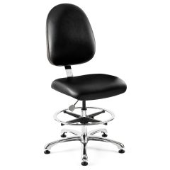 Bevco 9350LC2 Integra Mid-Height Class 100 Cleanroom Chair with Large Back & Polished Aluminum Base, Vinyl