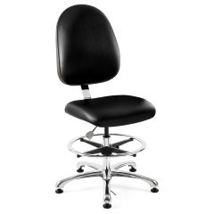 Bevco 9350LE3 Integra Mid-Height Class 1,000 Cleanroom ESD Chair with Large Back & Polished Aluminum Base, Vinyl