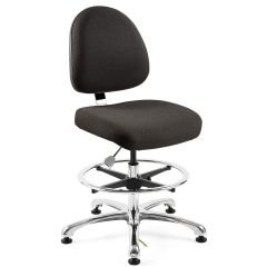 Bevco 9350M-E Integra Mid-Height ESD Chair with Standard Back & Polished Aluminum Base, Fabric