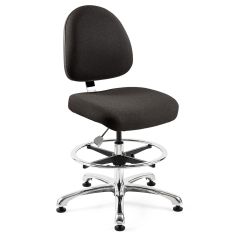 Bevco 9350M-S Integra Mid-Height Chair with Standard Back with Polished Aluminum Base, Fabric