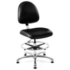 Bevco 9350MC1 Integra Mid-Height Class 10 Cleanroom Chair with Standard Back & Polished Aluminum Base, Vinyl