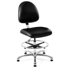 Bevco 9350MC3 Integra Mid-Height Class 1,000 Cleanroom Chair with Standard Back & Polished Aluminum Base, Vinyl