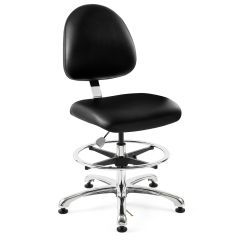 Bevco 9350ME1 Integra Mid-Height Class 10 Cleanroom ESD Chair with Standard Back & Polished Aluminum Base, Vinyl