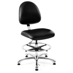 Bevco 9350ME2 Integra Mid-Height Class 100 Cleanroom ESD Chair with Standard Back & Polished Aluminum Base, Vinyl