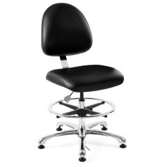 Bevco 9350ME3 Integra Mid-Height Class 1,000 Cleanroom ESD Chair with Standard Back & Polished Aluminum Base, Vinyl