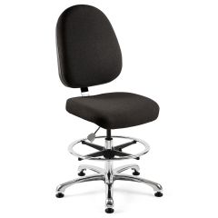Bevco 9550L-S Integra Bench Height Chair with Large Back & Polished Aluminum Base, Fabric