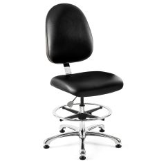 Bevco 9550LC1 Integra Bench Height Class 10 Cleanroom Chair with Large Back, Vinyl