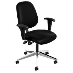 BioFit Amherst (AM) Cleanroom ESD Chair with Wide Aluminum Base, Conductive Vinyl