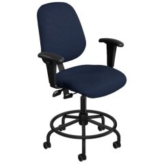 BioFit Amherst (AM) ESD Chair with Tubular Steel Base & Attached Footring, Dissipative Fabric