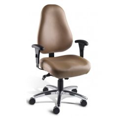 BioFit FSP Series Intensive Plus Desk Height Chair with Polished Aluminum Base, Fabri