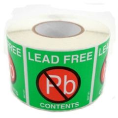Botron B67101 Lead Free Contents, Green, Adhesive Labels, 2" x 2"
