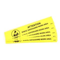 Botron B6716 Static Safe Work Area Bench Sign, Yellow, Adhesive Labels, 1" x 6"