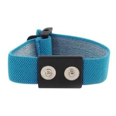 Botron B9357 Adjustable Dual Wire Wrist Strap with 1/8" Snap, Blue