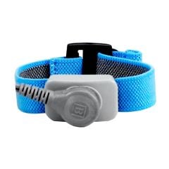 Botron B9587 Adjustable Blue Elastic Wrist Strap with 1/8" Snap & Dual Mono Jack