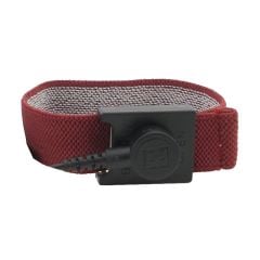 Botron B96138  Adjustable Burgundy Elastic Wrist Strap with 1/8" Snap & Constant Contact Hinge