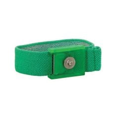 Botron B9968 GEM Adjustable Elastic Wrist Strap with 1/8" Snap, Emerald