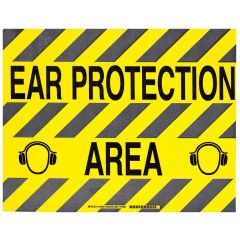 Brady 104502 "EAR PROTECTION AREA" Floor Sign, 14" x 18"