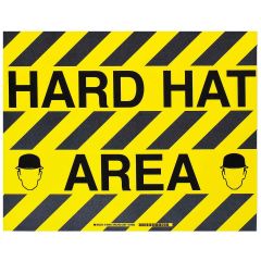 Brady 104504 "HARD HAT AREA" Floor Sign, 14" x 18"